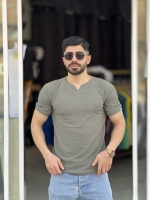 تیشرت یقه کوبایی بافتی Mod صدری