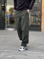 شلوار نیم بگ دمپابند کتان نیل Arizo سبز