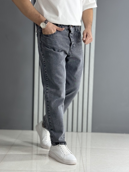 شلوار مام فیت طوسی گرم بالا ( قد 105 سانت )