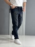 شلوار مام فیت آبی کثیف ( قد 105 سانت )