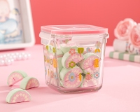 ظرف شیشه ای مربع دربدار 860 میلی لیتر