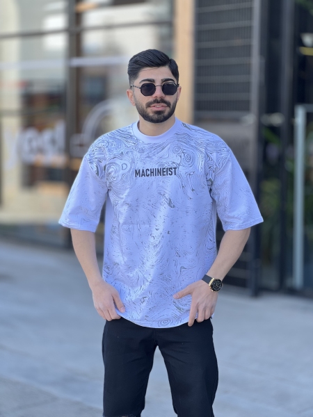 تیشرت دورس دو نخ Machineist آبرنگی سفید