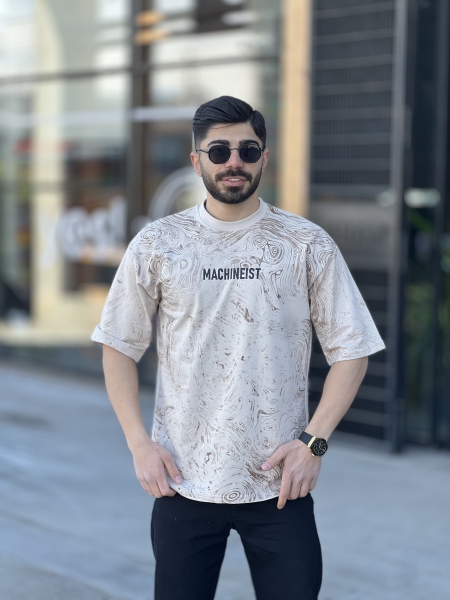 تیشرت دورس دو نخ Machineist آبرنگی کرمی