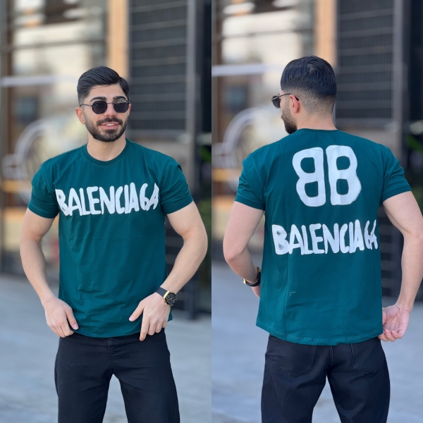 تیشرت استاندارد Balenciaga پشت چاپ سبز