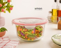 کاسه گرد شیشه ای دربدار متوسط