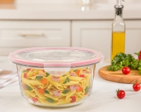 کاسه گرد شیشه ای دربدار بزرگ