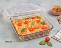 ظرف شیشه ای مربع 2.1 لیتر