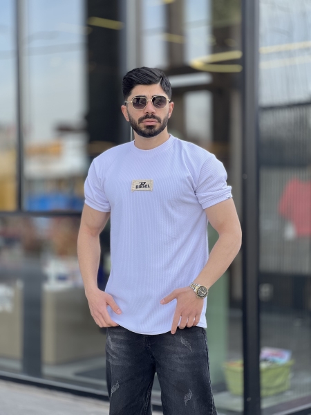 تیشرت مراکش میله ای Diesel سفید