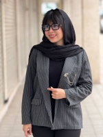 کت راه راه دیپلمات گل سینه