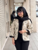 کت ژاکارد پلیسه ی توری