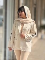 کت آستین گلدوزی دکمه طلایی