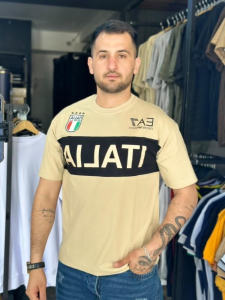 تیشرت باکسی کیت باشگاهی ITALIA رنگ کرم
