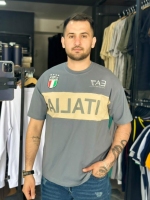 تیشرت باکسی کیت باشگاهی ITALIA رنگ سفید طوسی