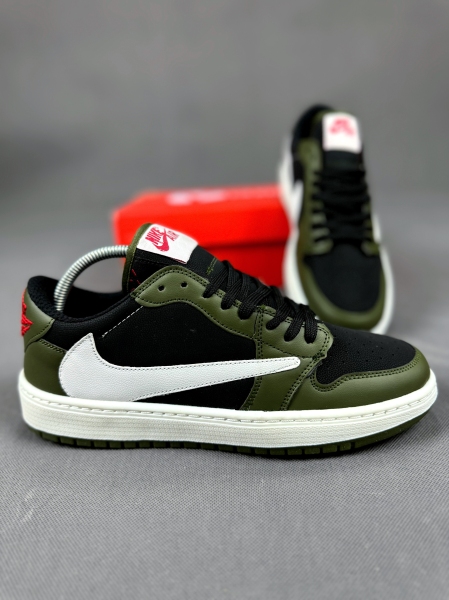 کتونی اسپرت (جردن ترویس جدید) زیتونی مشکی سفید