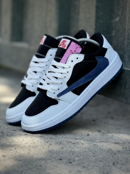 کتونی اسپرت (جردن ترویس جدید)سفید مشکی سرمه ای