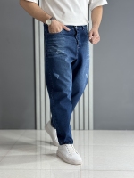 شلوار جین مام استایل آبی ( قد 105 سانت )