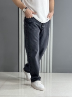 شلوار جین نیم بگ ذغالی ( قد 110 سانت )