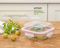 ظرف شیشه ای سرو و نگهداری دربدار 210 میلی لیتر