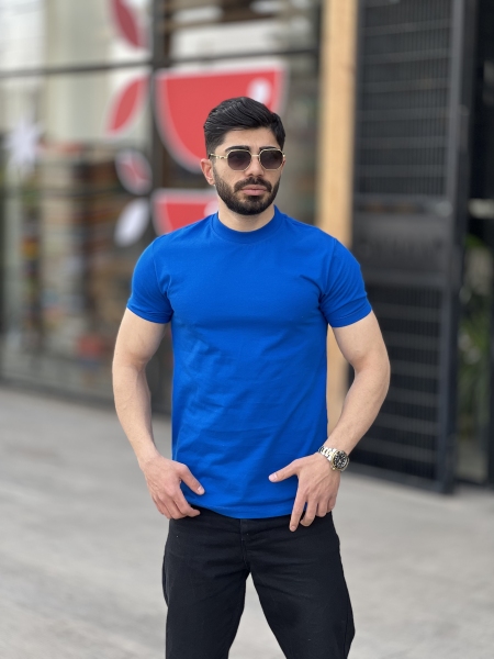 تیشرت ساده قواره اندامی Civan آبی