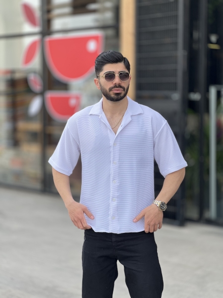 پیراهن مراکش آستین سه رب IQ سفید
