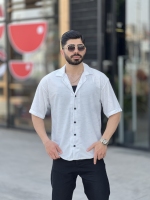 پیراهن بافتی یقه انگلیسی IQ سفید
