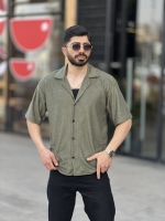 پیراهن بافتی یقه انگلیسی IQ سبز