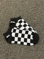 جوراب نیم ساق شطرنجی مشکی طوسی