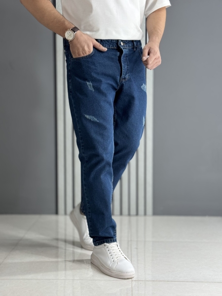 شلوار مام فیت آبی تیره ( قد 105 سانت )