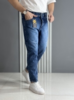 شلوار مام فیت آبی ( قد 100 سانت )