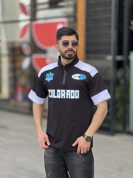 تیشرت نیم زیپ Sports سه رب مشکی