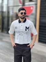تیشرت ماکان یقه دار Worldstar سفید