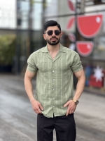 پیراهن لینن یقه انگلیسی Civan سبز