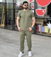 ست تیشرت شلوار بیسکوییتی 2 سبز