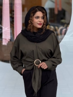 شومیز جلو سگک گرد ساده