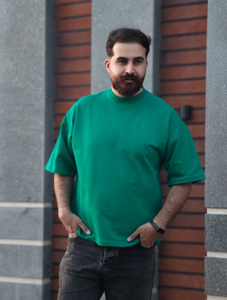 تیشرت بیسیک پارچه دونخ مچینستی باکسی