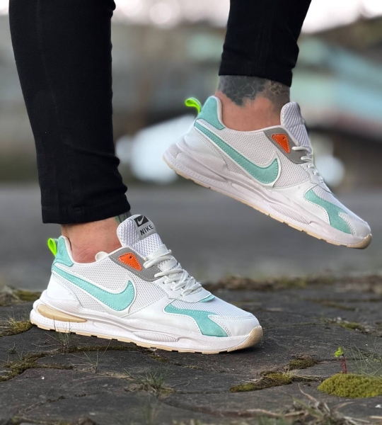 کتونی اسپرت NIKE NEW سفید فیروزه ای