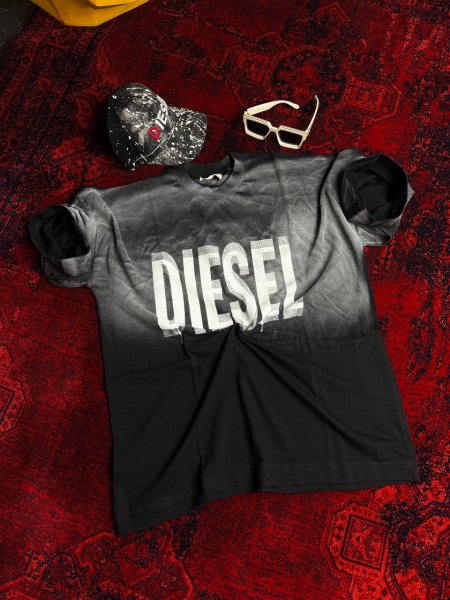 تیشرت آستین کوتاه DIESEL مشکی طوسی