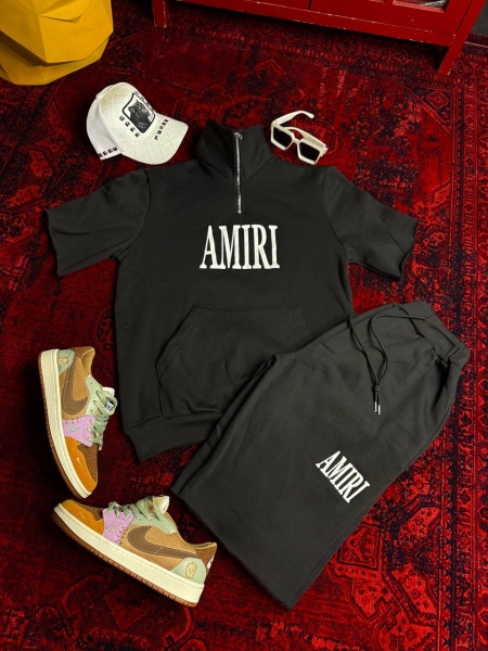 ست دورس و شلوارک نیم زیپ AMIRI مشکی