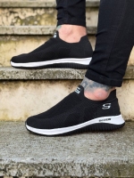 کتونی جورابی SKECHERS مشکی کف سفید
