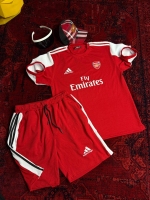 ست تیشرت و شلوارک سه نوار Arsenal قرمز سفید