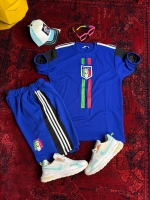 ست تیشرت و شلوارک سه نوار ITALIA آبی