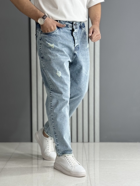 شلوار مام فیت آبی روشن ( قد 100 سانت )