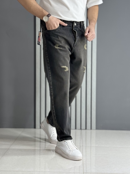 شلوار مام فیت ذغالی زیتونی ( قد 100 سانت )