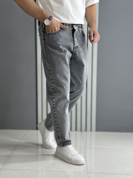 شلوار مام فیت طوسی ( گرم بالا /قد 100 سانت)