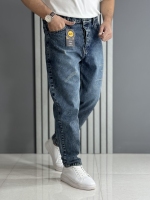 شلوار مام فیت آبی ( قد 105 سانت )