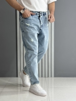 شلوار مام فیت آبی روشن ( قد 100 سانت )