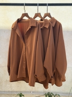 شومیز کرپ کش سرمه
