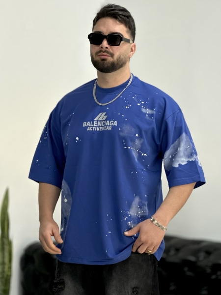 تیشرت 2نخ Balenciaga آبی HA