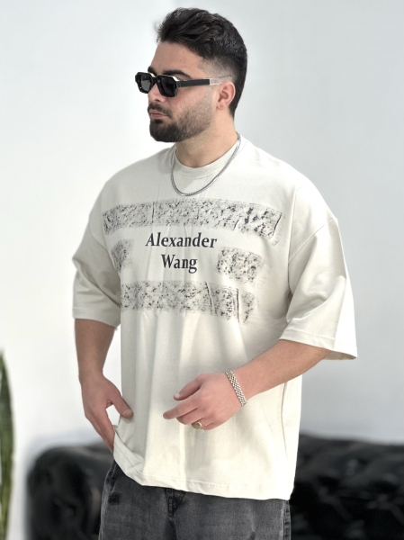تیشرت 2نخ Wang کِرِم خاکی
