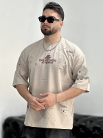 تیشرت 2نخ Balenciaga کرم HA